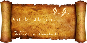 Valló Jácint névjegykártya